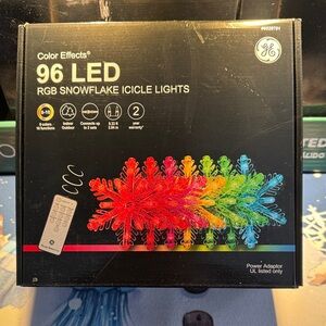 GE 96 LED RGB Snowflake Icicle Lights
